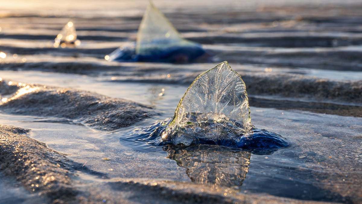 Un extraño fenómeno azul cubre playas del noreste de España tras un fuerte temporal