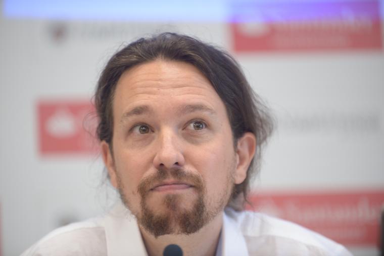 El secretari general de Podemos, Pablo Iglesias, aquest dilluns en unes jornades de la Complutense a l'Escorial