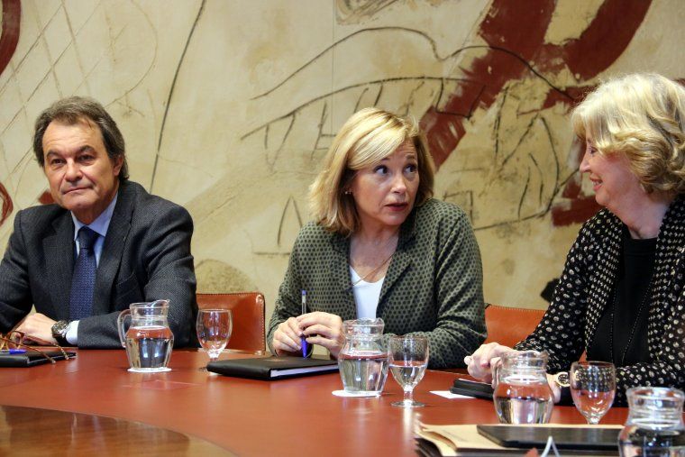Artur Mas, Joana Ortega i Irene Rigau a la reunió del Consell Executiu
