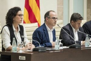 Turull i Rovira, durant la presentació de la llei de referèndum