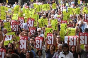 Manifestants davant del TSJC