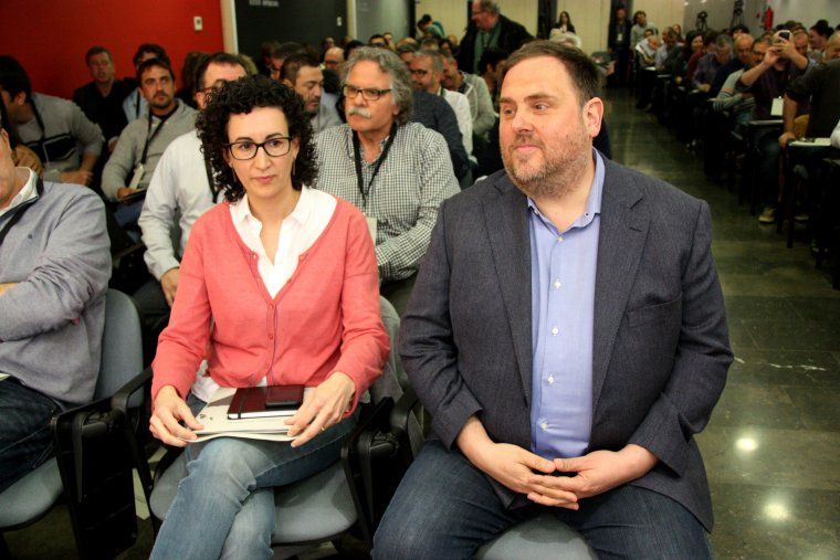 Oriol Junqueras, president d'ERC, amb Marta Rovira, secretaria general d'ERC