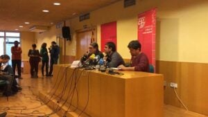 Roda de premsa de la Intersindical CSC