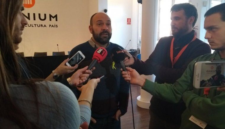 El vicepresident d'Òmnium Cultural, Marcel Mauri, a la seu de l'entitat