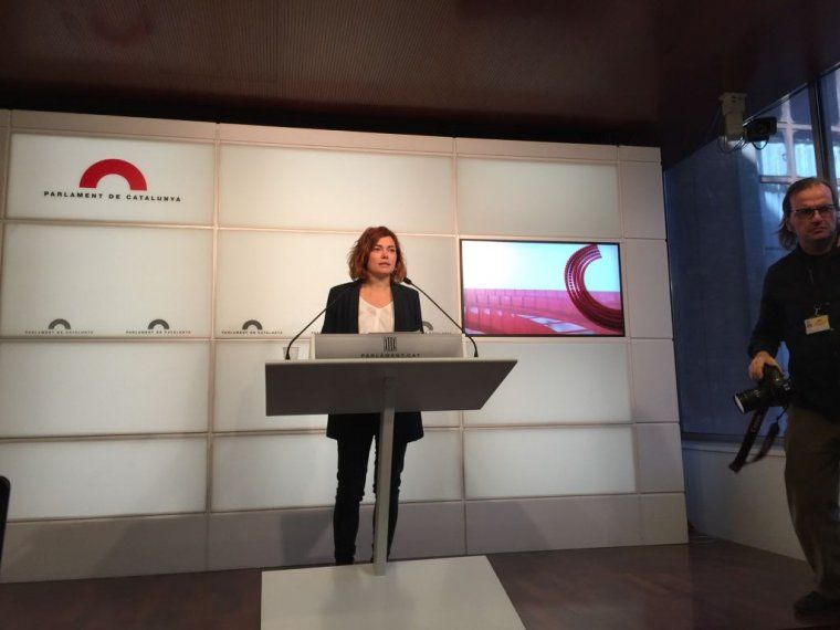 Elisenda Alamany, aquest migdia al Parlament