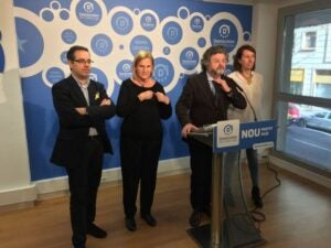 La plana major de Demòcrates, aquest matí a la seu del partit