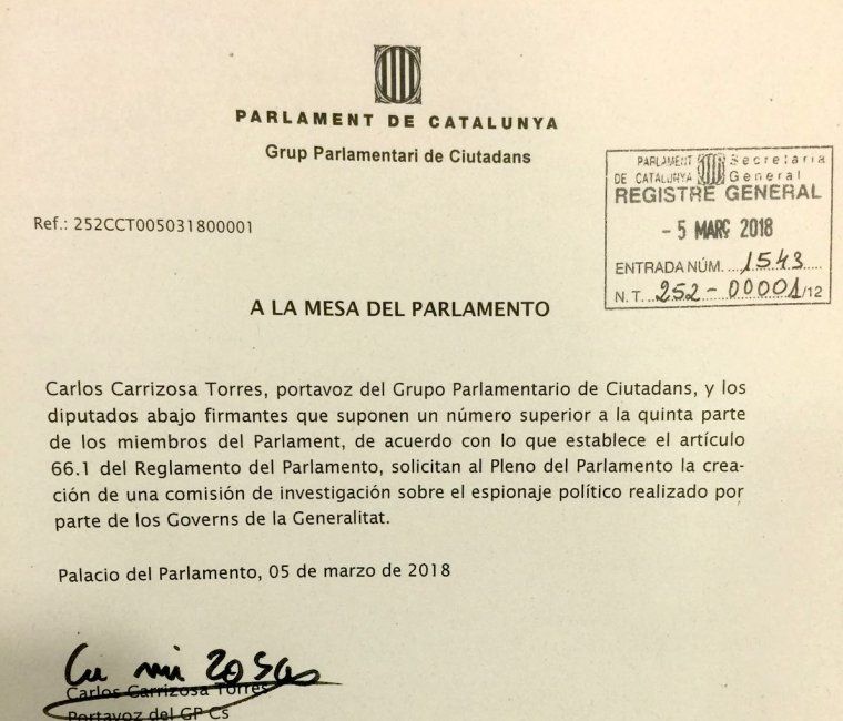La petició de Ciutadans de la Comissió