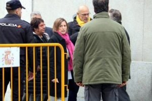 Raül Romeva, Carme Forcadell i Dolors Bassa (d'ERC) arribant al Tribunal Suprem
