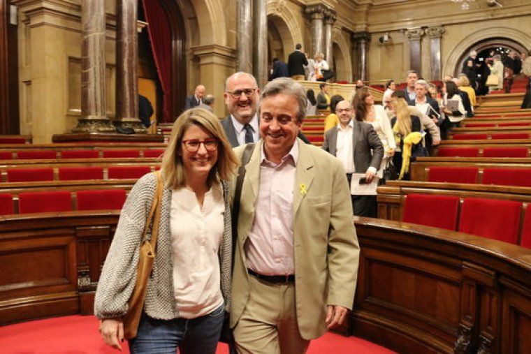Antoni Morral amb Elsa Artadi, a l'hemicicle
