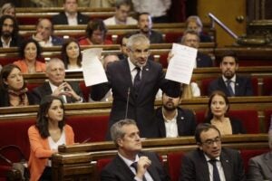 El diputat de C's Carlos Carrizosa, durant el ple
