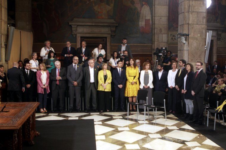 Els consellers en l'acte de presa de possessió del nou Govern