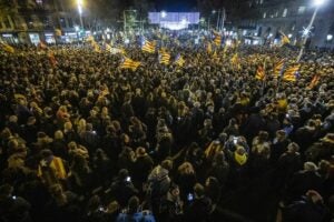 Una imatge de la manifestació unitària a Barcelona