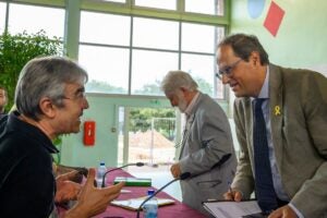 Quim Torra saluda Josep Manel Ximenis a Prada