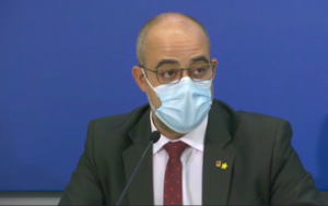 El conseller Miquel Buch durant l'anunci de les noves mesures per cont