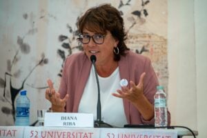 Diana Riba, durant la seva intervenci? a la UCE aquesta tarda/Josep M