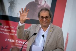 Quim Torra, en un moment del seu discurs de cloenda on ha anunciat l'o