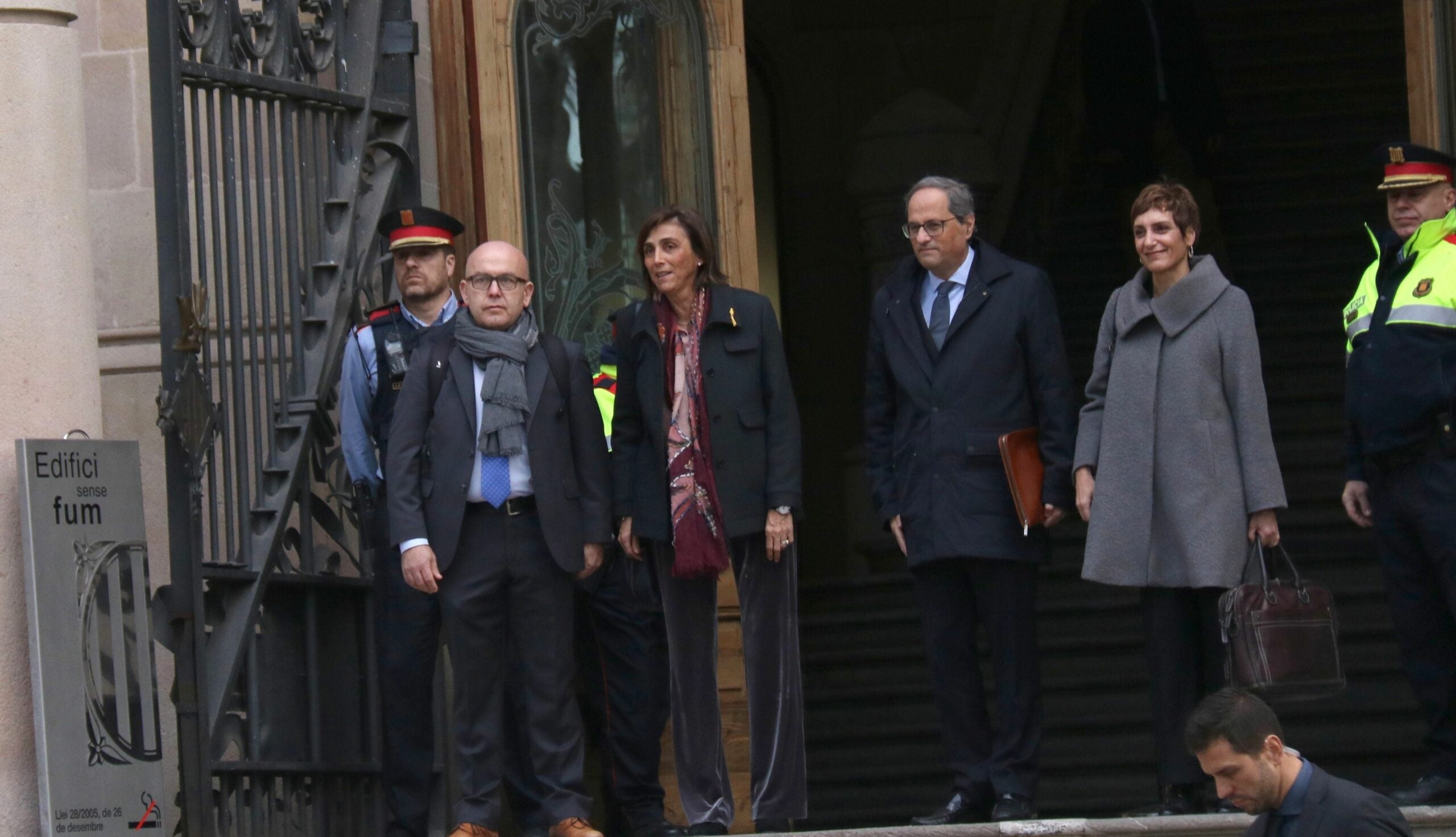 Boye i Elbal acompanyen el president Torra i la seva esposa Carola Mir