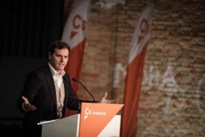 Albert Rivera, en un míting aquesta nit a Sevilla