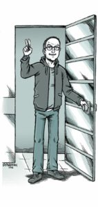 El conseller Turull s'acomiada amb el s&iacute;mbol de la vict&ograve;ria i un somriure