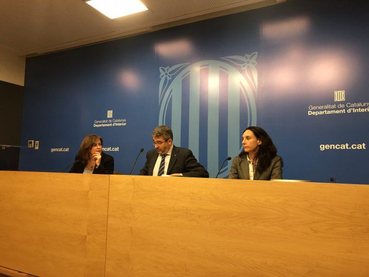 El director general de la Policia, Andreu Martínez, en la compareixença d'aquesta nit