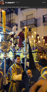 Fran Rivera, durant una processó de Setmana Santa