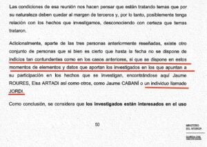 L'apartat de l'atestat on la Gu?rdia Civil apunta la pres?ncia d'un
