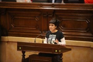 La diputada de la CUP Anna Gabriel, intervenint al Parlament