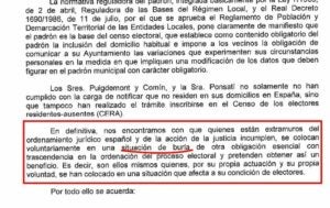 La part de la resolució de la JEC