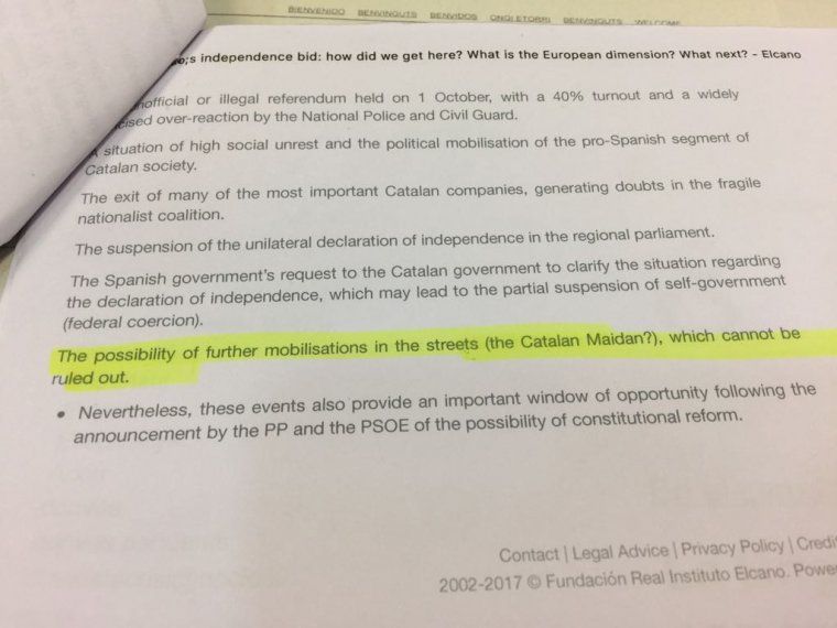 La part de l'estudi que alerta del Maidan catalan