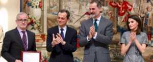 La reina Letícia, durant l'entrega dels premis nacionals d'investigació