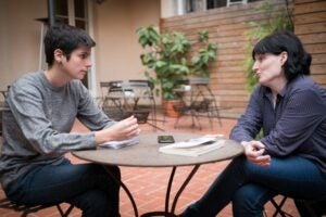 Maria Coll durant l'entrevista amb 'El Món'