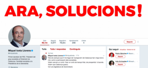 Perfil de Twitter del candidat del PSC, Miquel Iceta