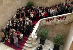 Treballadors i diputats han recordat que Carme Forcadell està empresonada
