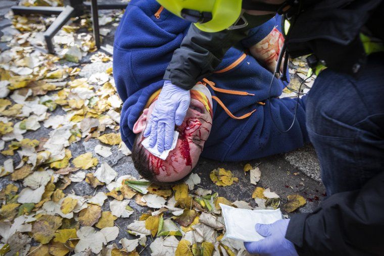 Un dels ferits durant les càrregues