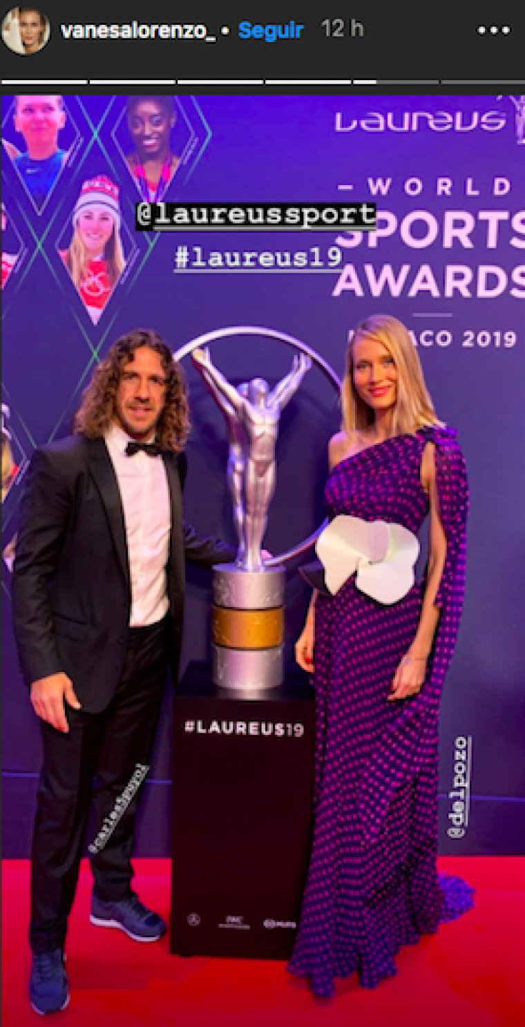 Vanesa Lorenzo i Carles Puyol durant els premis Laureus