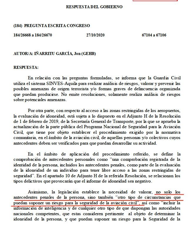 La segona explicació parlamentària sobre l'arxiu Aquila Sinves