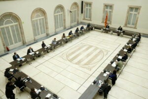 Reunió de la Mesa de grups del Parlament sobre les eleccions del 14-F a l'auditori | ACN