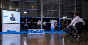 Artur Mas intervenint en l'acte del PDeCAT a Girona, el 8 de febrer de 2021 / ACN