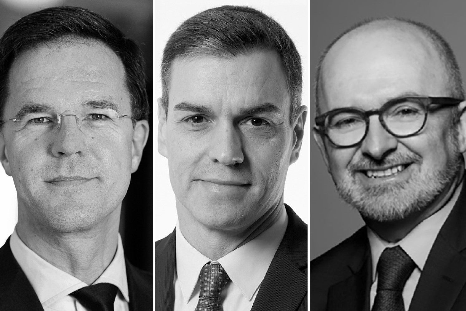 Mark Rutte, Pedro Sánchez i José Antonio Bueno / Servimedia