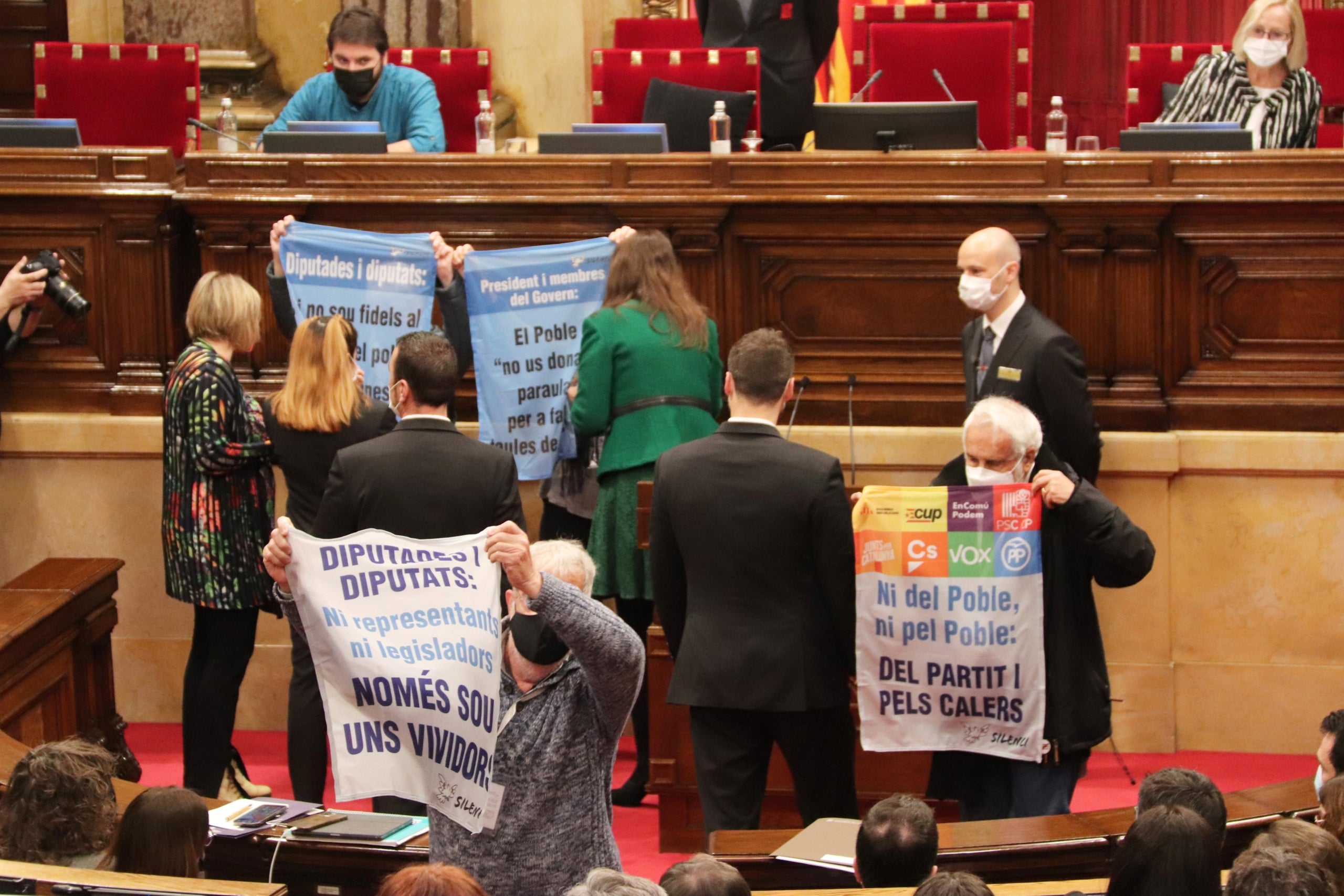 Un grup d'activistes ha irromput al ple del Parlament / ACN
