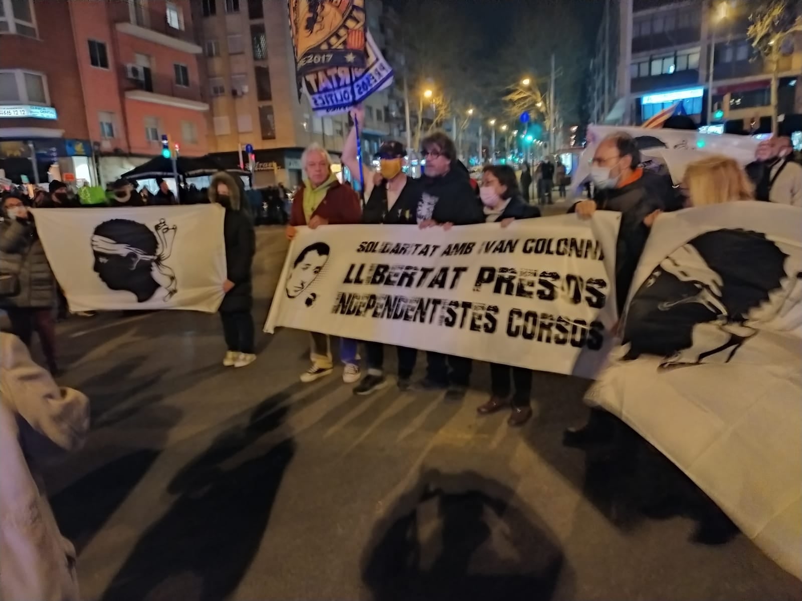 Una imatge de la protesta a Meridiana Resisteix /Catalunya Corsica