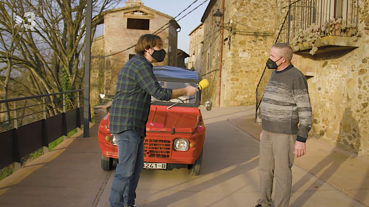 Quim Masferrer i en Josep, amb el Meari, a 'El foraster' de Sant Martí Vell