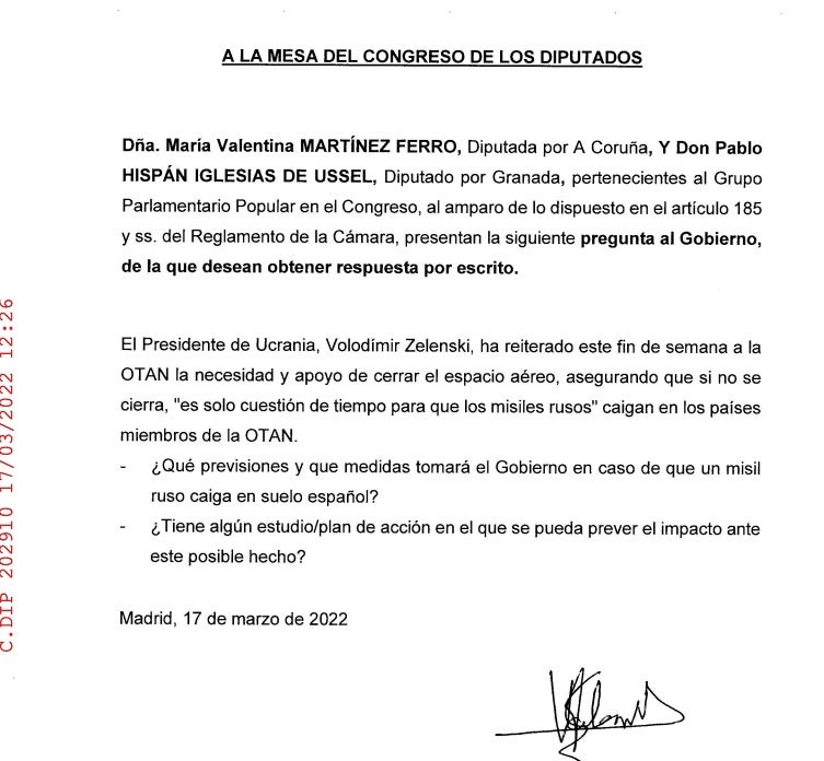 La pregunta sobre el míssil rus