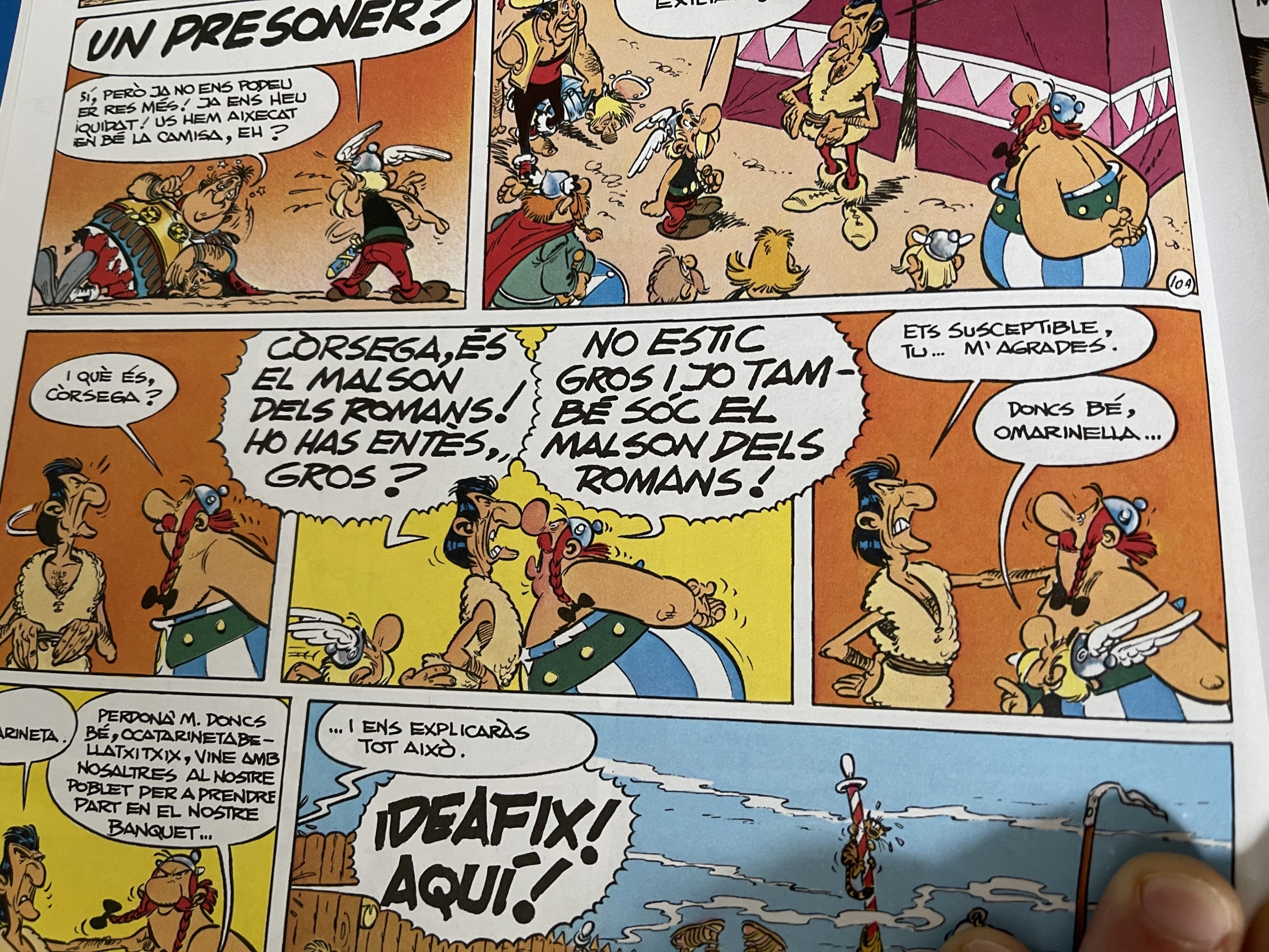Part del còmic Astèrix a Còrsega on els protagonistes es coneixen