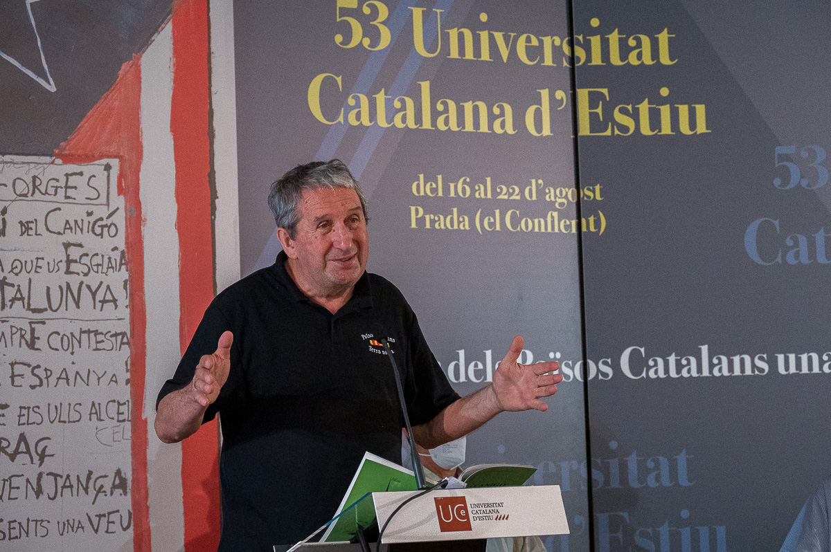 Ramon Gual, a la Universitat Catalana d'Estiu d'enguany on va rebre el reconeixement del rectorat/Josep Maria Montaner