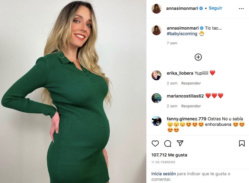 Anna Simón publica la primera foto embarassada - Instagram
