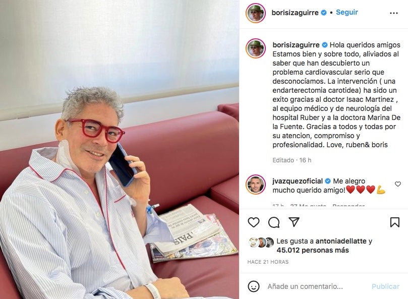 Boris Izaguirre reconeix que pateix una malaltia greu - Instagram