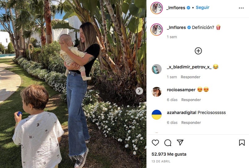 Laura Matamoros, en una foto amb els dos fills - Instagram