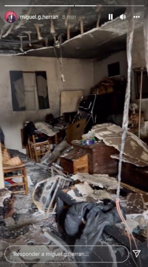 Miguel Herrán mostra com ha quedat la casa després de l'incendi - Instagram