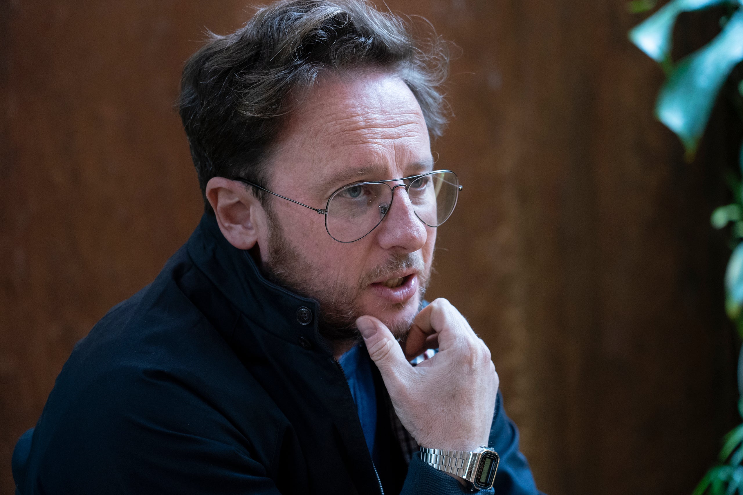 El cantant de Mishima, David Carabén, en una entrevista sobre el seu nou disc, 'L'aigua clara' / Mireia Comas